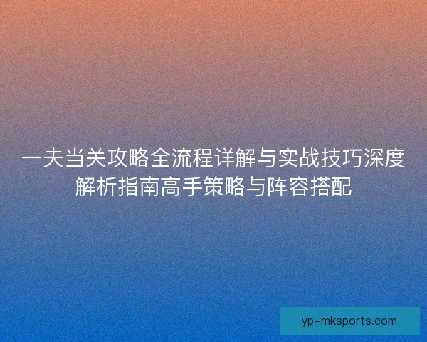一夫当关攻略全流程详解与实战技巧深度解析指南高手策略与阵容搭配